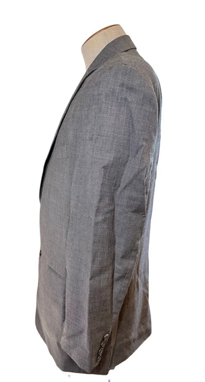 Lauren Ralph Lauren Men's 44R Grey 100% Wool  2-Button Blazer Sport Coat Jacket